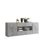 Buffet/bahut moderne 2 portes/4 tiroirs gris béton Milenor