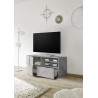 Meuble TV 121 cm moderne gris béton Milenor