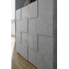 Meuble TV 121 cm moderne gris béton Milenor