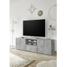 Meuble TV 181 cm moderne gris béton Milenor