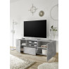 Meuble TV 181 cm moderne gris béton Milenor