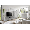 Meuble TV 181 cm moderne gris béton Milenor