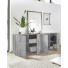 Buffet/bahut moderne 4 portes gris béton Milenor