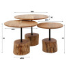 Tables basses rondes en acacia massif naturel Foresto (lot de 3)