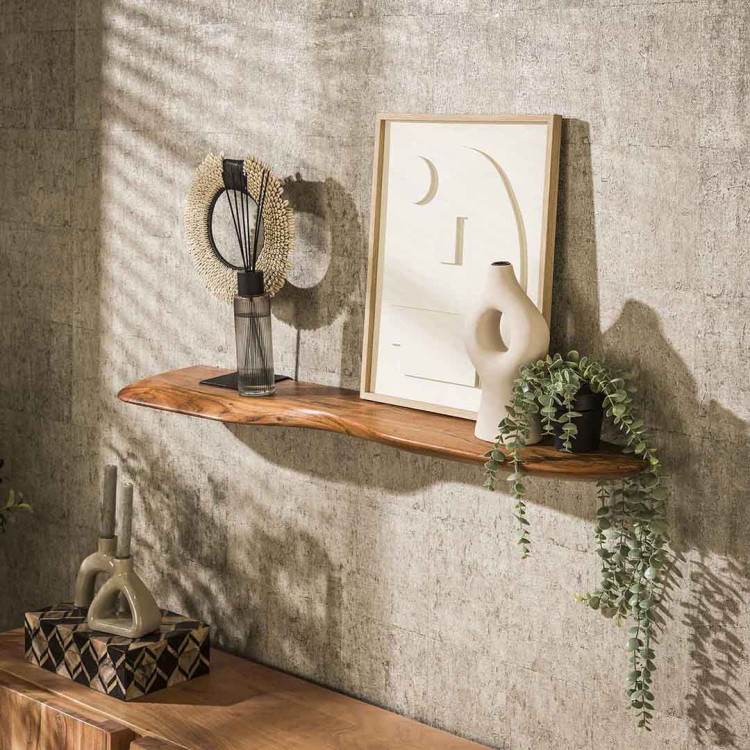 Etagère murale 120 cm en acacia massif naturel Estelle