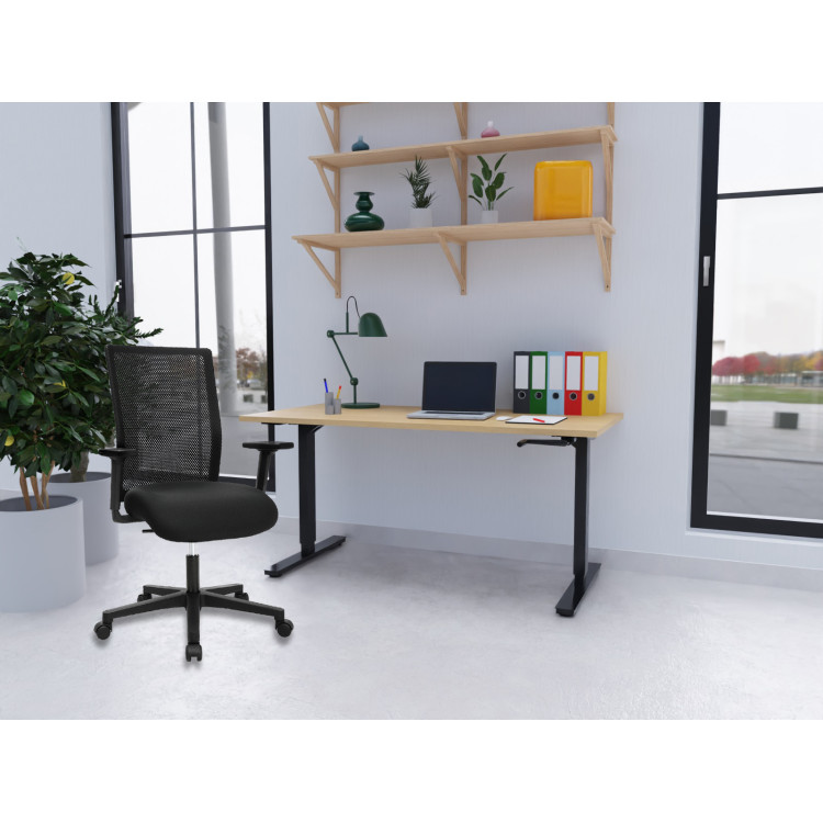 Siège de bureau en tissu noir Freeland