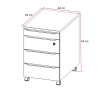 Caisson de bureau mobile blanc 4 tiroirs Maily