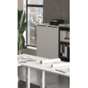 Armoire basse de bureau 2 portes blanche Maily