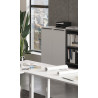 Armoire basse de bureau 2 portes blanche Maily