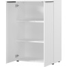 Armoire basse de bureau 2 portes blanche Maily