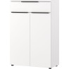 Armoire basse de bureau blanche 2 portes/1 tiroir Maily