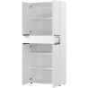 Armoire haute de bureau blanche 4 portes/1 tiroirs Maily