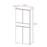 Armoire haute de bureau blanche 4 portes/1 tiroirs Maily