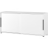 Armoire basse de bureau 2 portes coulissantes blanche Maily