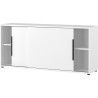 Armoire basse de bureau 2 portes coulissantes blanche Maily