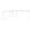 Bureau d'angle réglable en hauteur blanc Maily