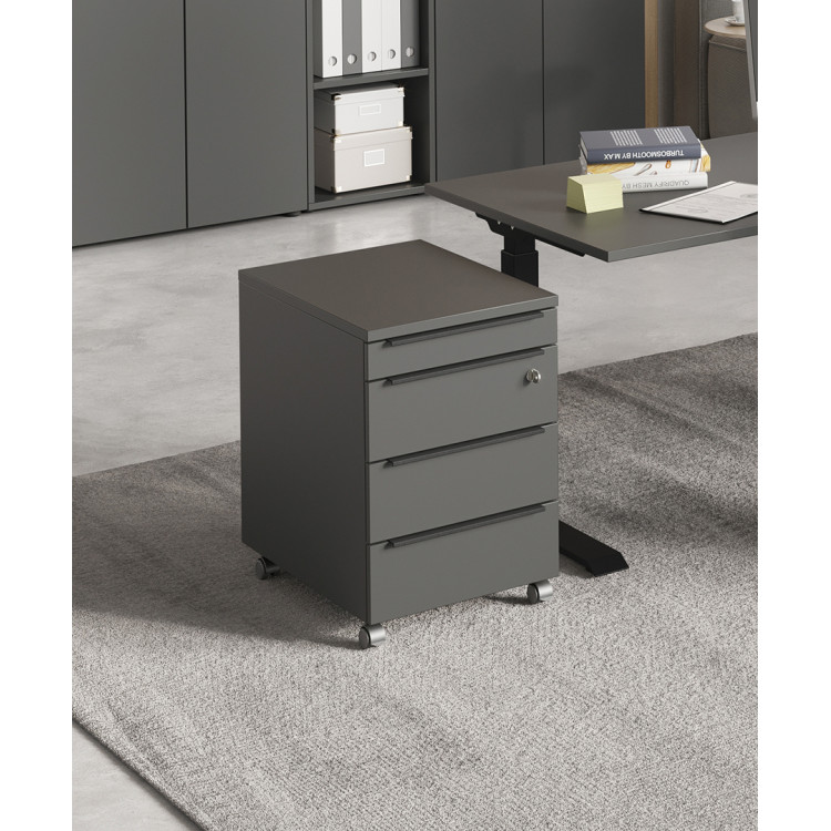 Caisson de bureau mobile graphite 4 tiroirs Maily