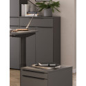 Armoire basse de bureau graphite 2 portes/1 tiroir Maily