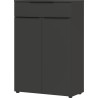 Armoire basse de bureau graphite 2 portes/1 tiroir Maily