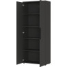 Armoire de bureau haute graphite 2 portes Maily