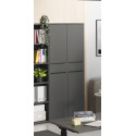 Armoire haute de bureau graphite 4 portes/1 tiroirs Maily