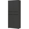 Armoire haute de bureau graphite 4 portes/1 tiroirs Maily