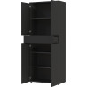 Armoire haute de bureau graphite 4 portes/1 tiroirs Maily