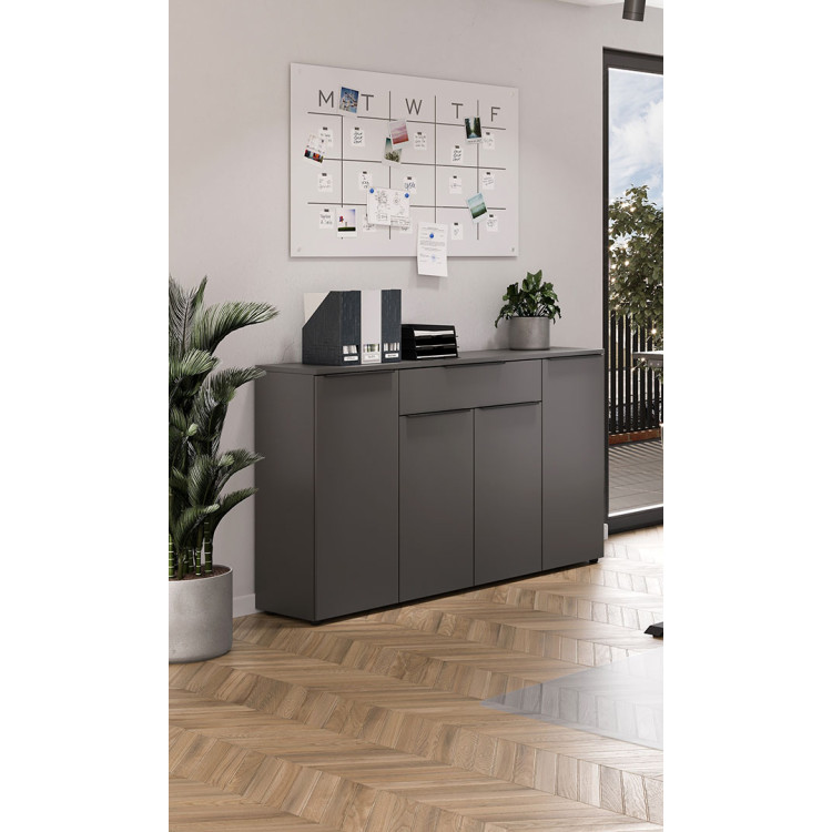 Armoire de bureau 4 portes/1 tiroir graphite Maily