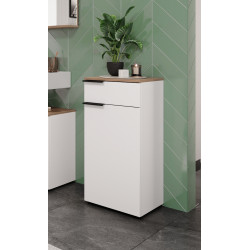 Meuble de salle de bain moderne H 85 cm blanc/chêne Nancy