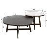 Tables basses en métal et ardoise naturel Adelie (lot de 2)