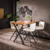 Table haute industrielle en bois d'acacia massif naturel Xelia