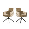 Fauteuil pivotant moderne en tissu Rustie (lot de 2)