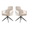 Fauteuil pivotant moderne en tissu Rustie (lot de 2)