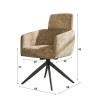 Fauteuil pivotant moderne en tissu Rustie (lot de 2)