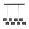 Suspension design 8 lampes en métal noir arctique Block