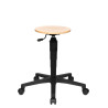 Tabouret d'atelier ergonomique assise en hêtre sur roulettes Sixty