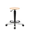 Tabouret d'atelier ergonomique assise en hêtre sur roulettes Sixty