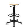 Tabouret d'atelier ergonomique assise en hêtre sur patins Sixty