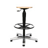 Tabouret d'atelier ergonomique assise en hêtre sur patins Sixty