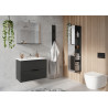 Etagère de salle de bain moderne avec miroir graphite Créteil