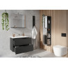 Etagère de salle de bain moderne avec miroir graphite Créteil