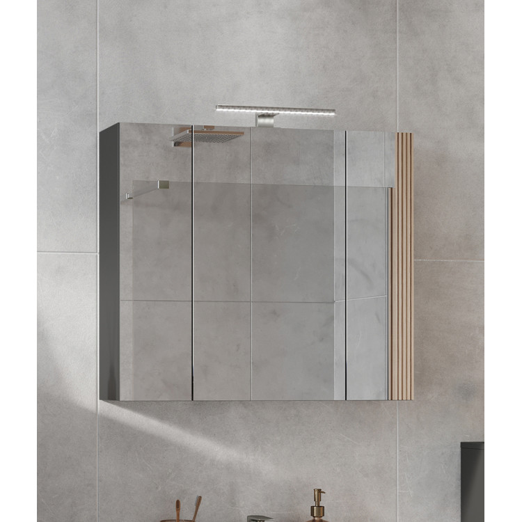 Armoire de toilette graphite avec éclairage Créteil