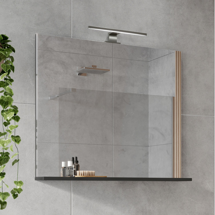 Miroir de salle de bain graphite avec éclairage Créteil