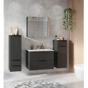 Ensemble de salle de bain moderne graphite 4 éléments Créteil