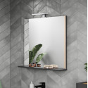 Miroir rectangulaire de salle de bain graphite avec éclairage Ohayo