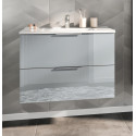 Meuble sous lavabo moderne graphite/verre gris Valdo