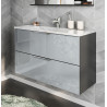 Meuble sous lavabo moderne graphite/verre gris Valdo