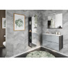 Meuble sous lavabo moderne graphite/verre gris Valdo