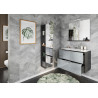 Meuble sous lavabo moderne graphite/verre gris Valdo