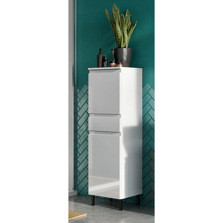 Colonne de salle de bain H 120 cm blanc brillant Salsa